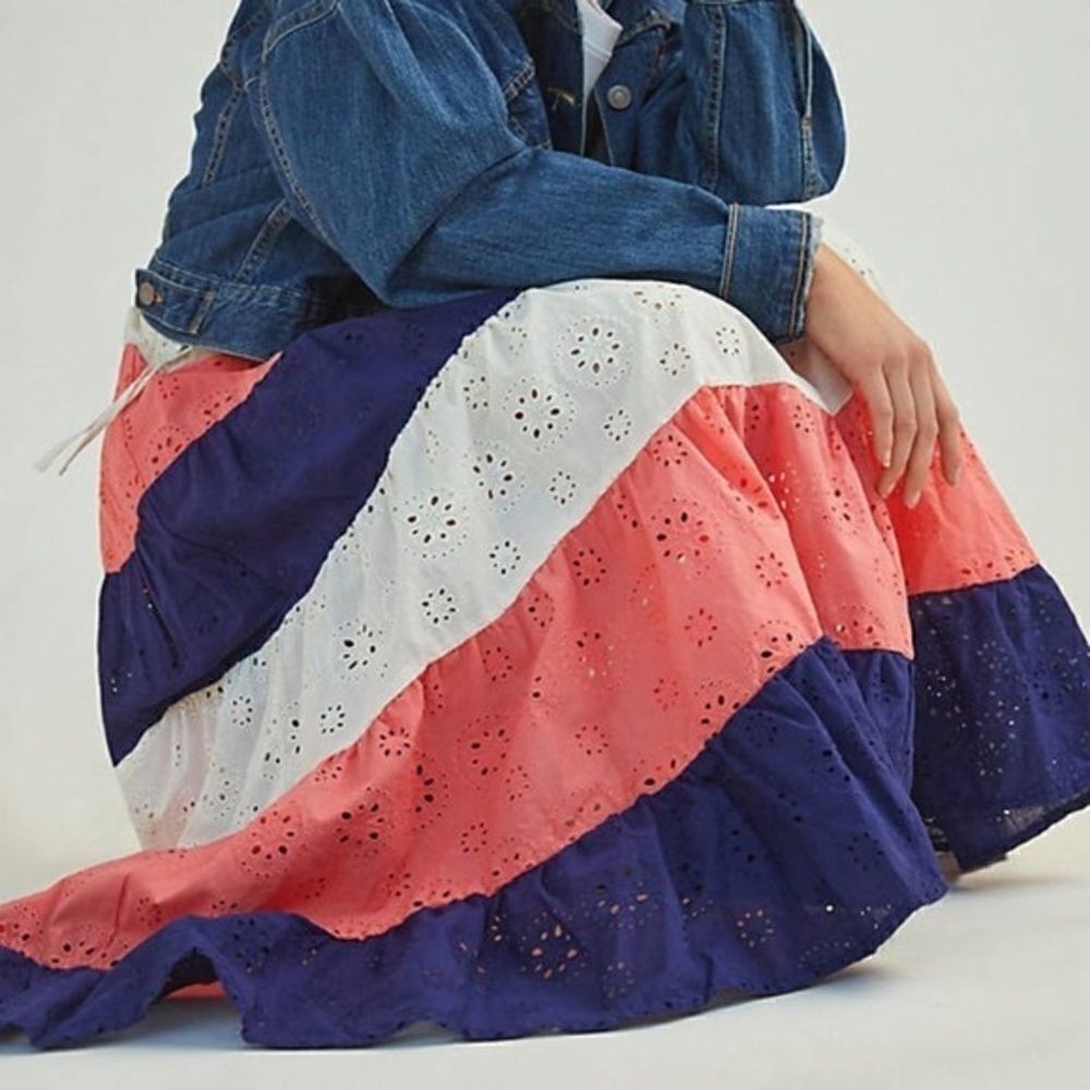 Anthropologie X Hutch Fantine Eyelet Maxi Skirt